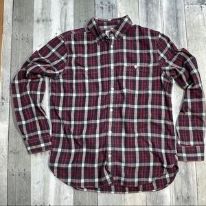 GAP Plaid Flannel-Mens Large-Red Blue Off White